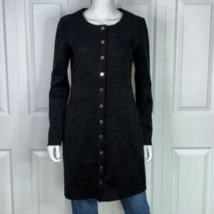 Like New Point Zero Elegant Black Button-Up Women's Coat
